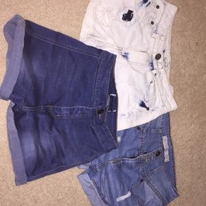 3 jean shorts